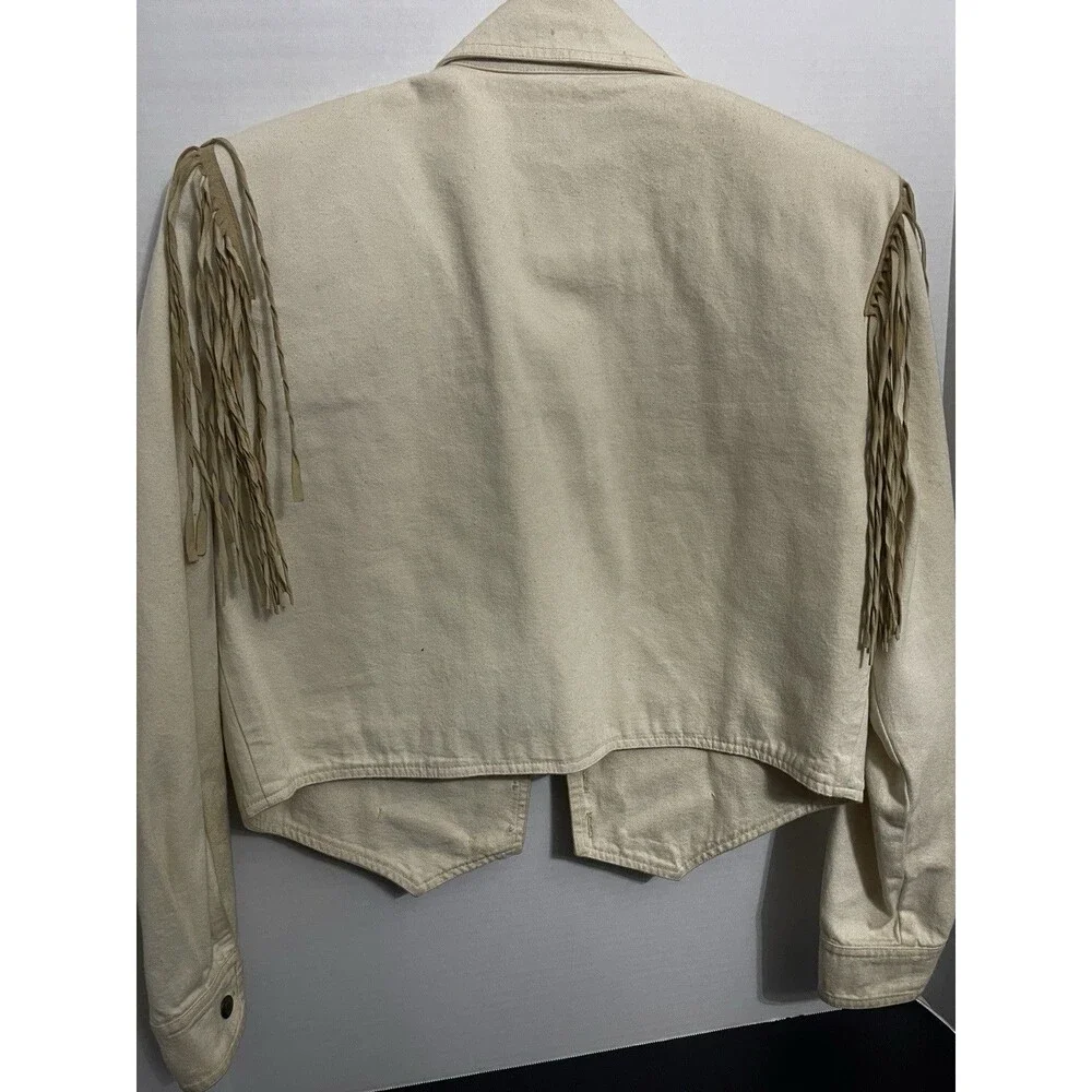 Double D Ranch Western 100 Cotton Bone Detail Fringe Size Medium (Read) - Picture 7 of 7